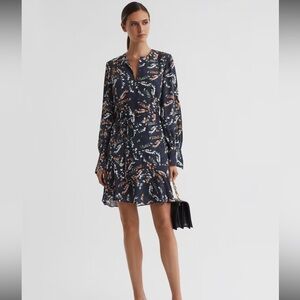 Reiss | Hayley Printed Long Sleeve Midi Dress